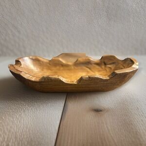 Better Homes & Gardens Indoor Carved Mid-Tone Brown Wood Decorative Dough Bowl